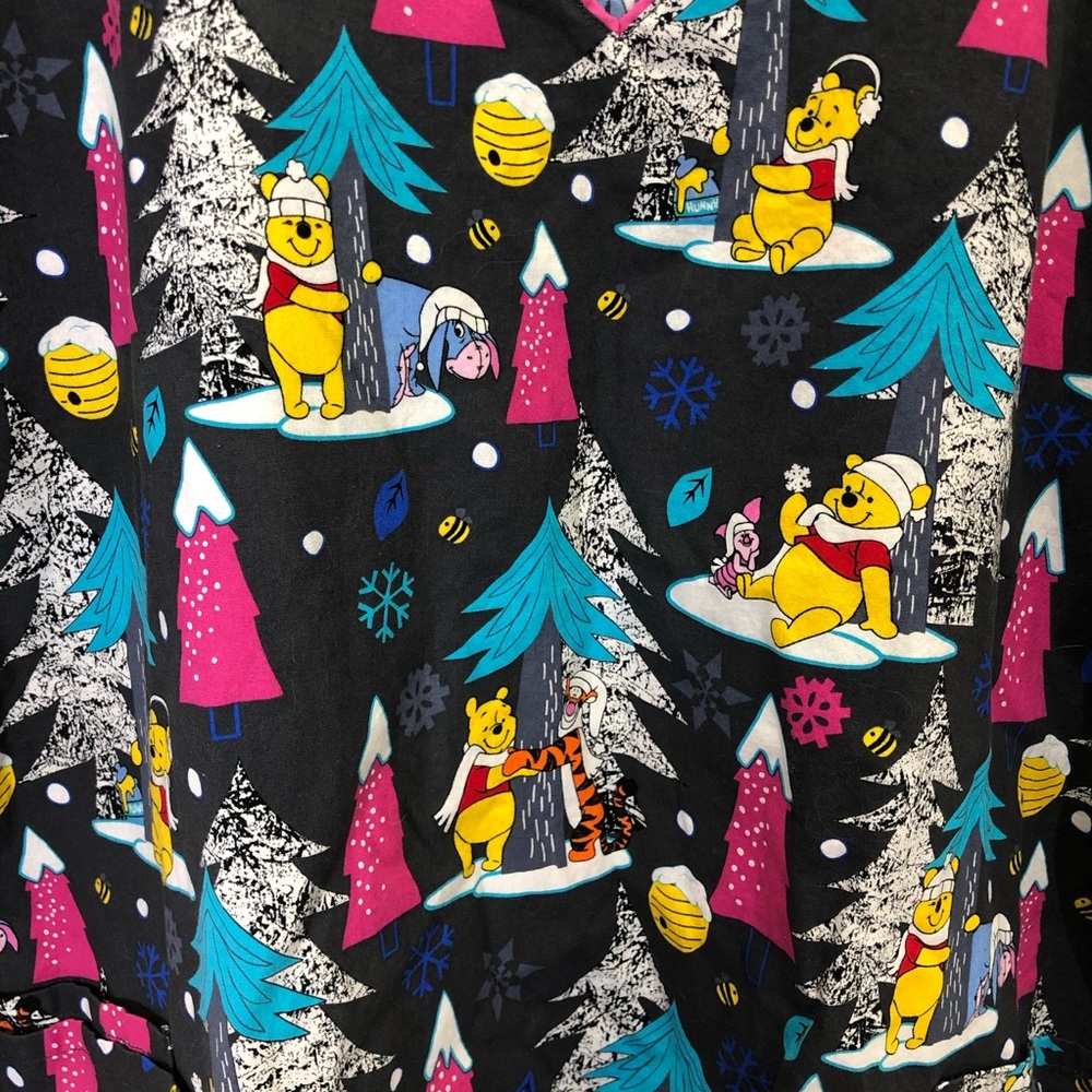 SOLD Winnie The Pooh and Friends Winter Scrubs - Picture 3 of 5